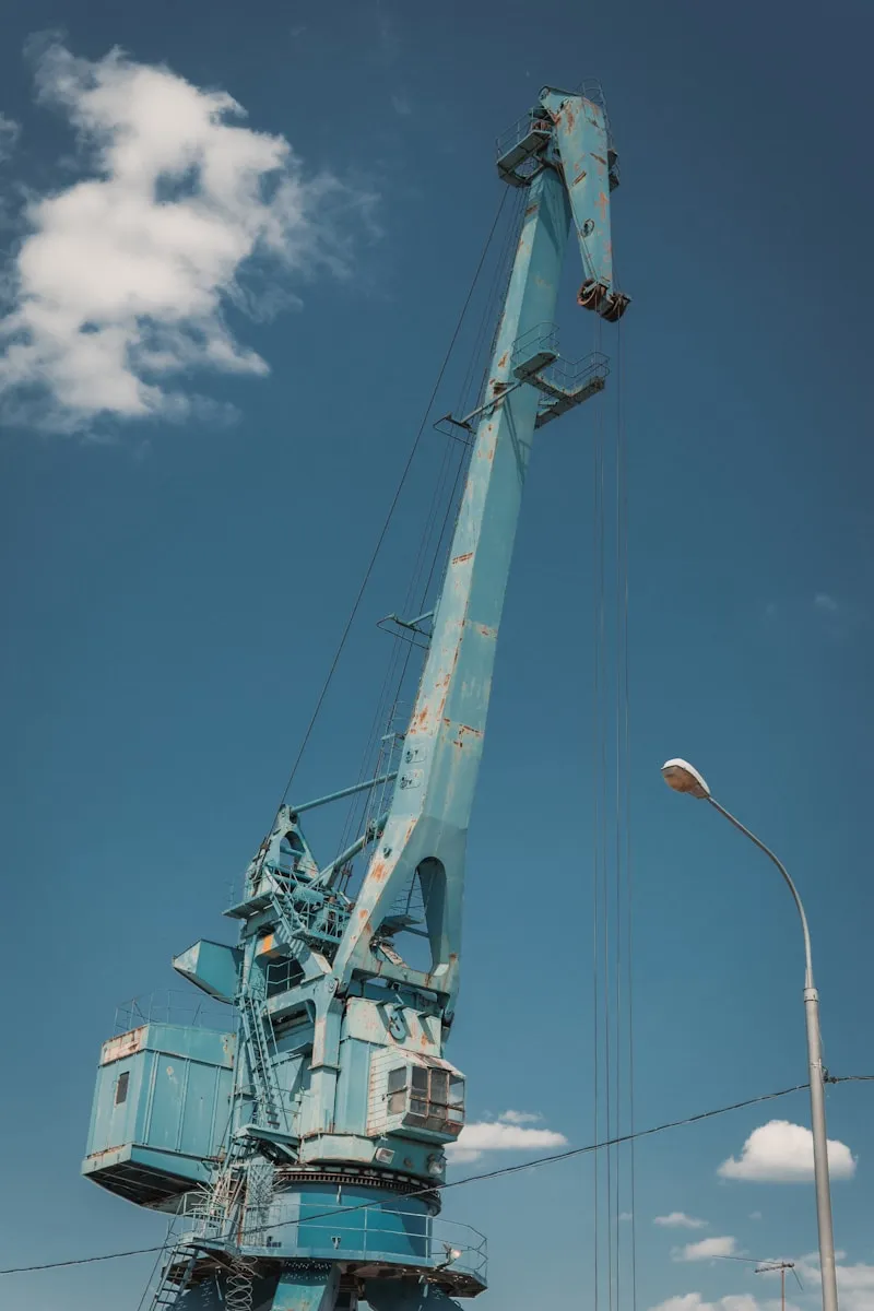 Crane lifting heavy load