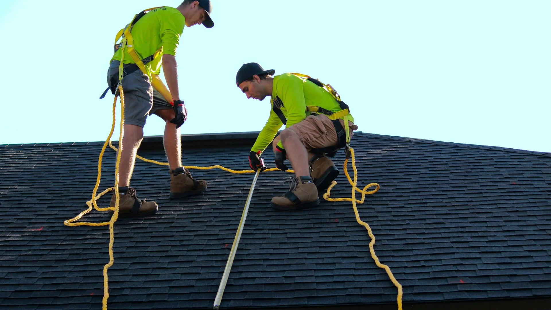 Roofer working at height
