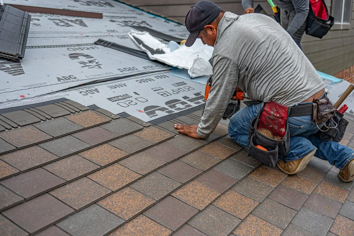 Roof installation in progress