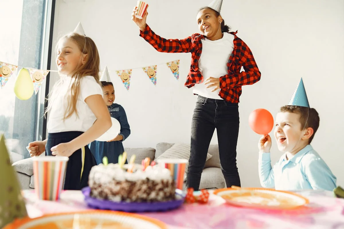 Colorful birthday party balloons