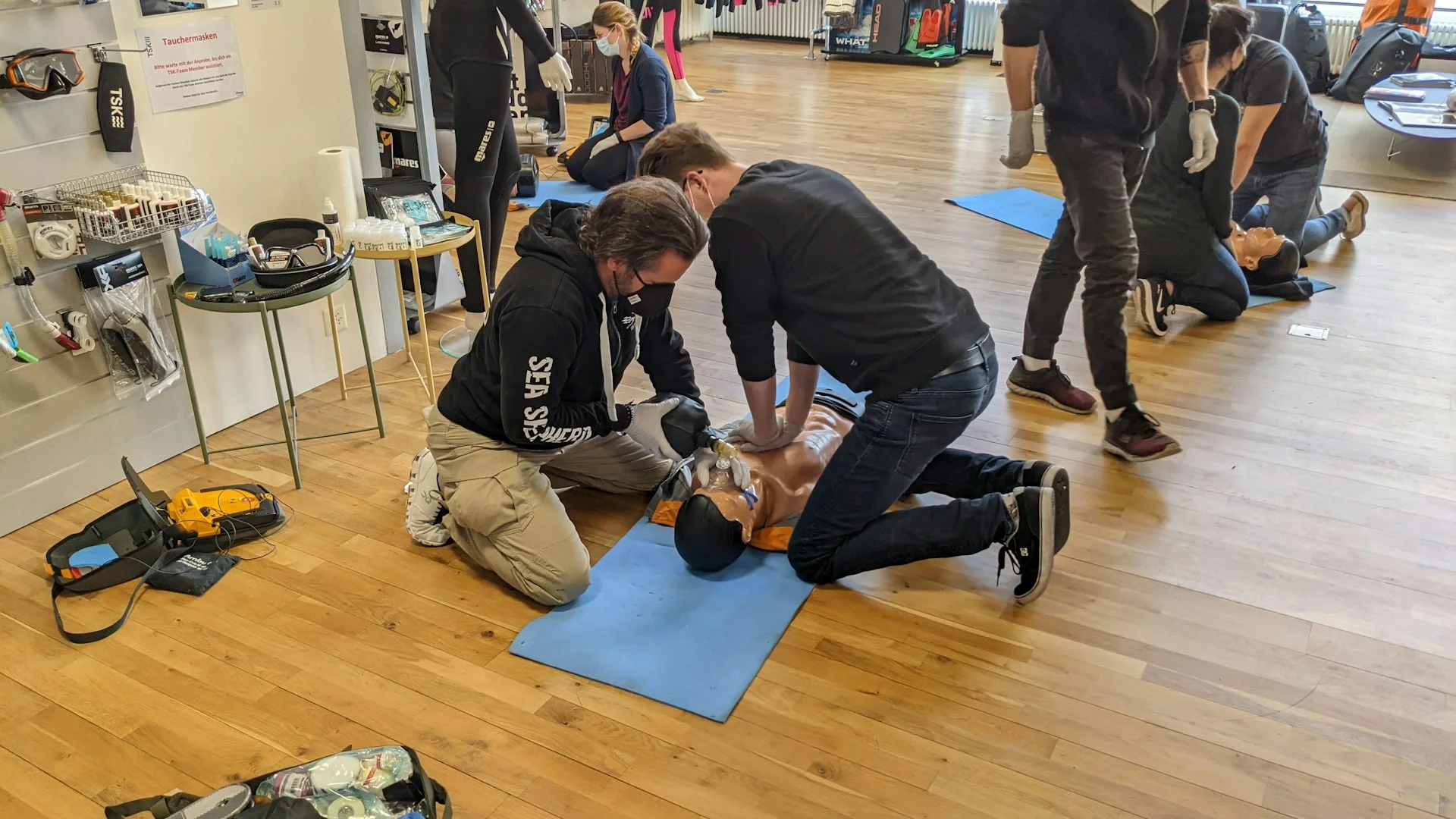 First aid kit in professional setting