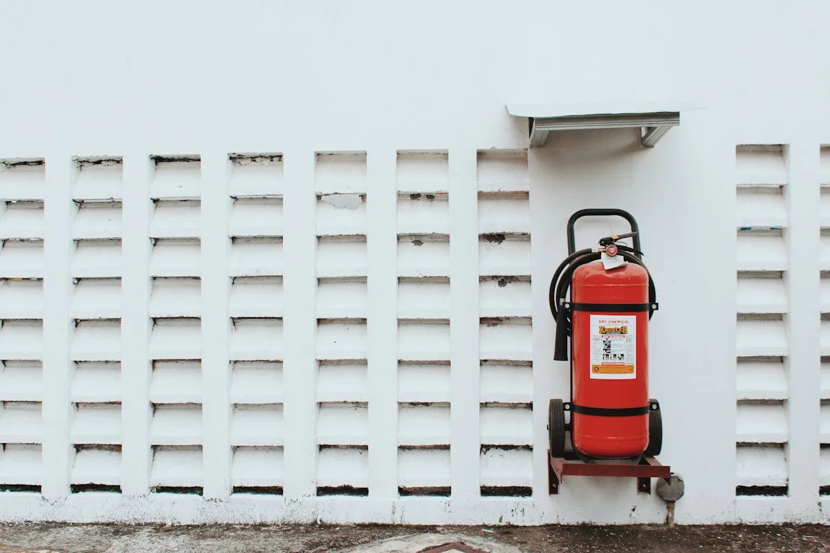 Fire extinguisher in professional setting