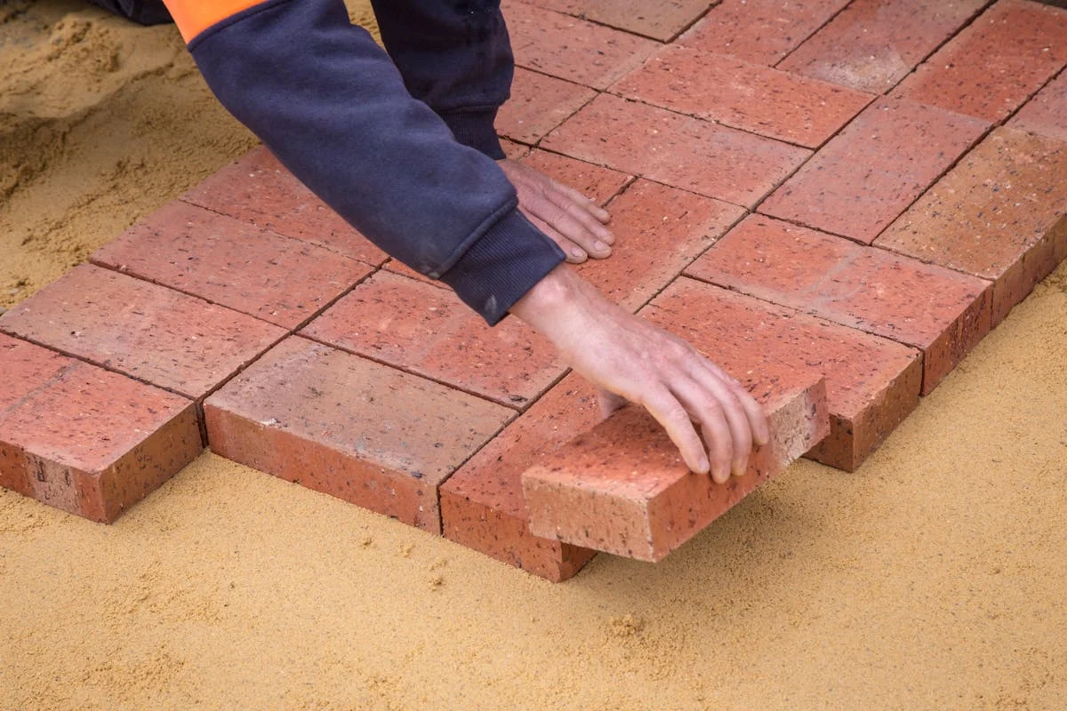 Stone paving path installation