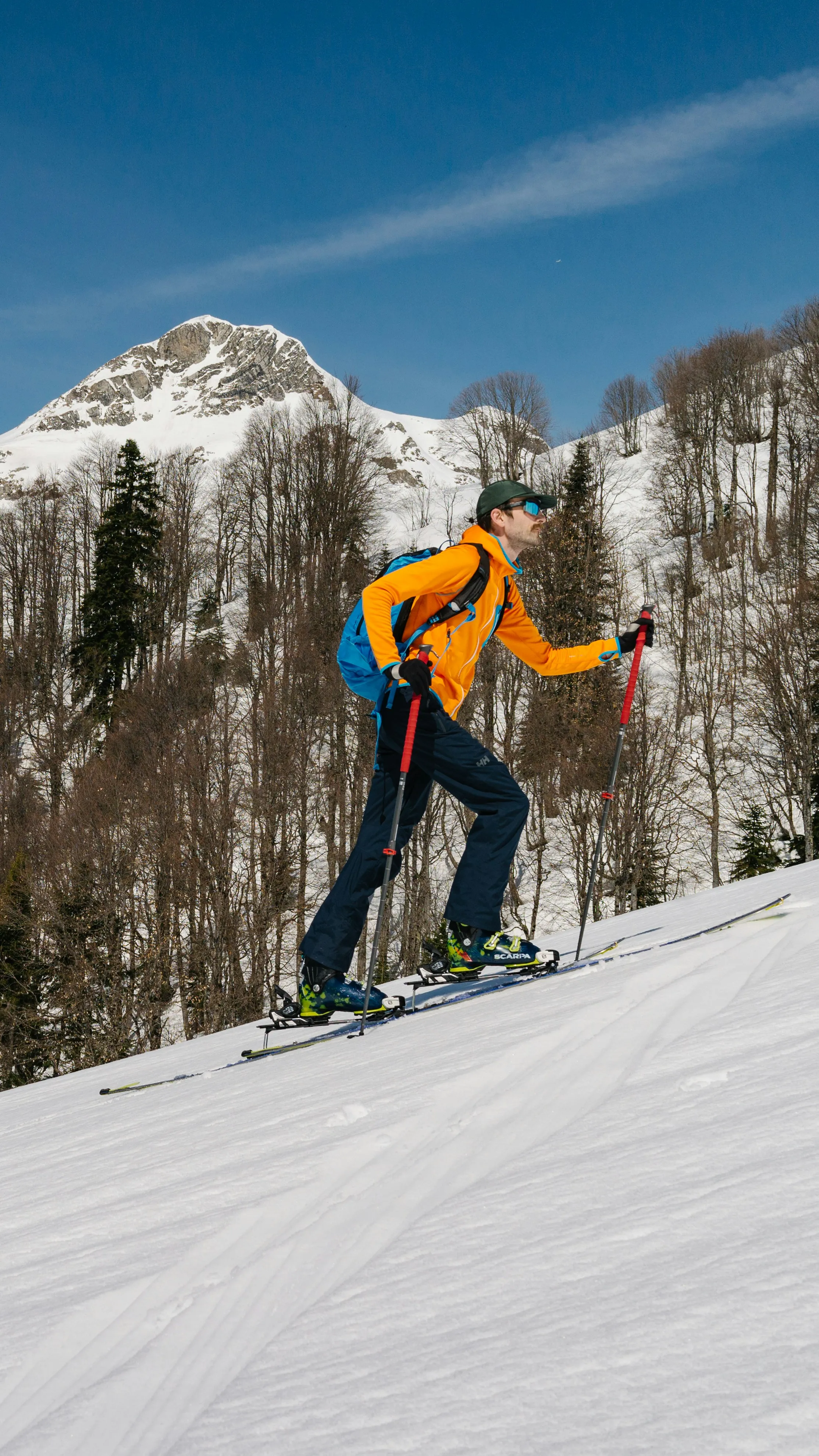Skier on mountain slope