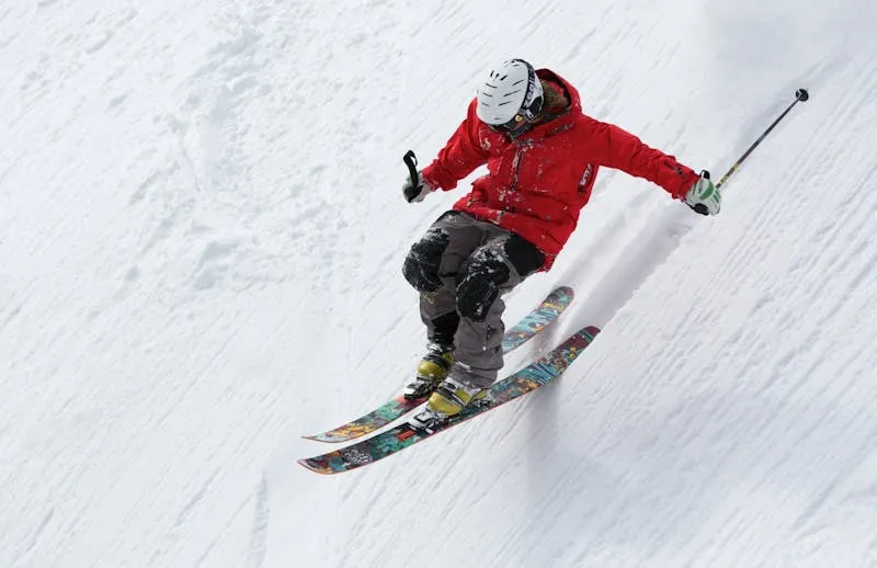 Ski instruction on slopes