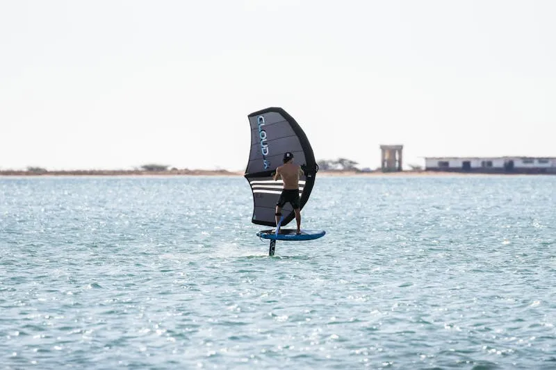Wing foiling instruction on open water