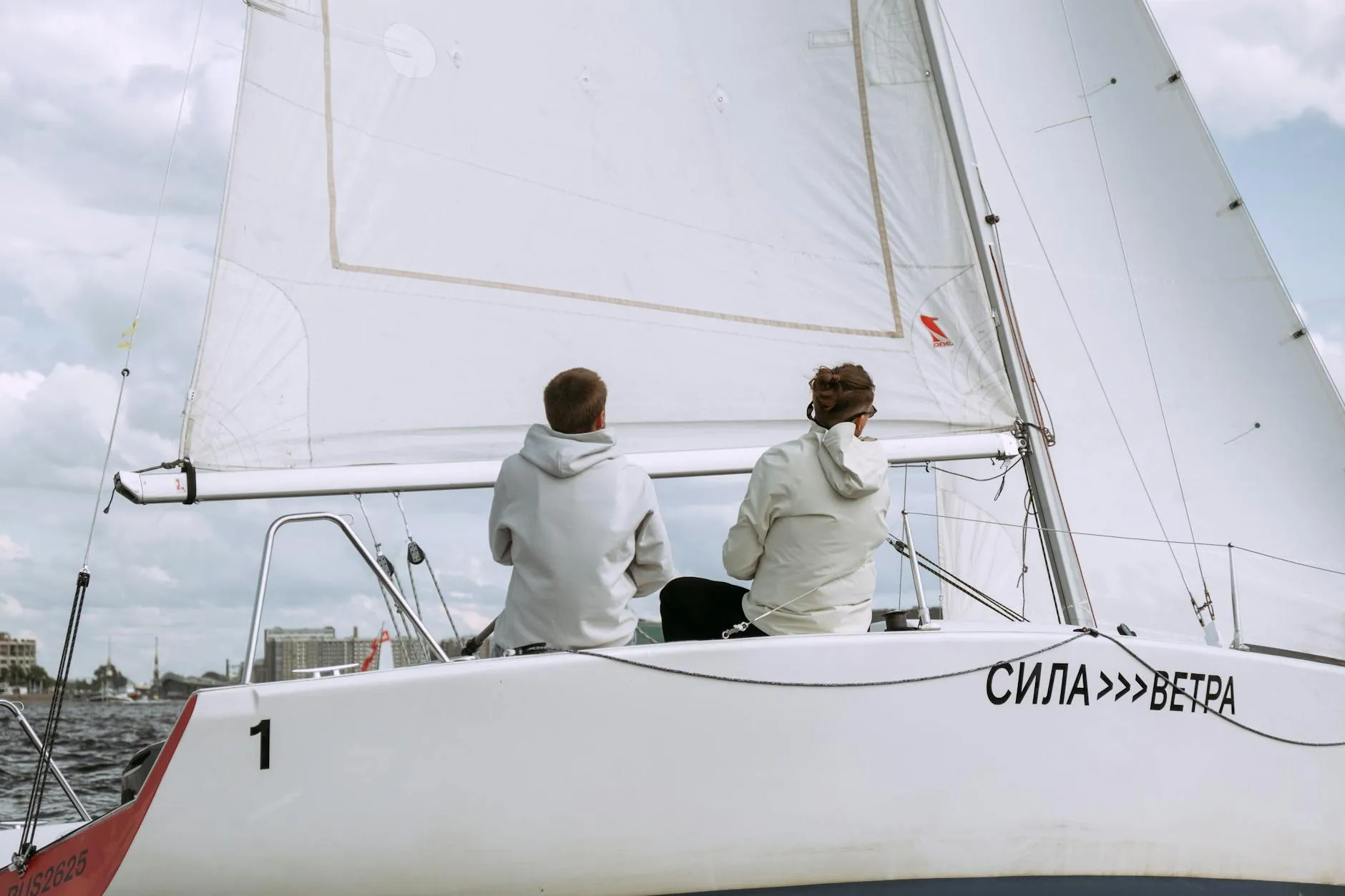 Yacht sailing on open water