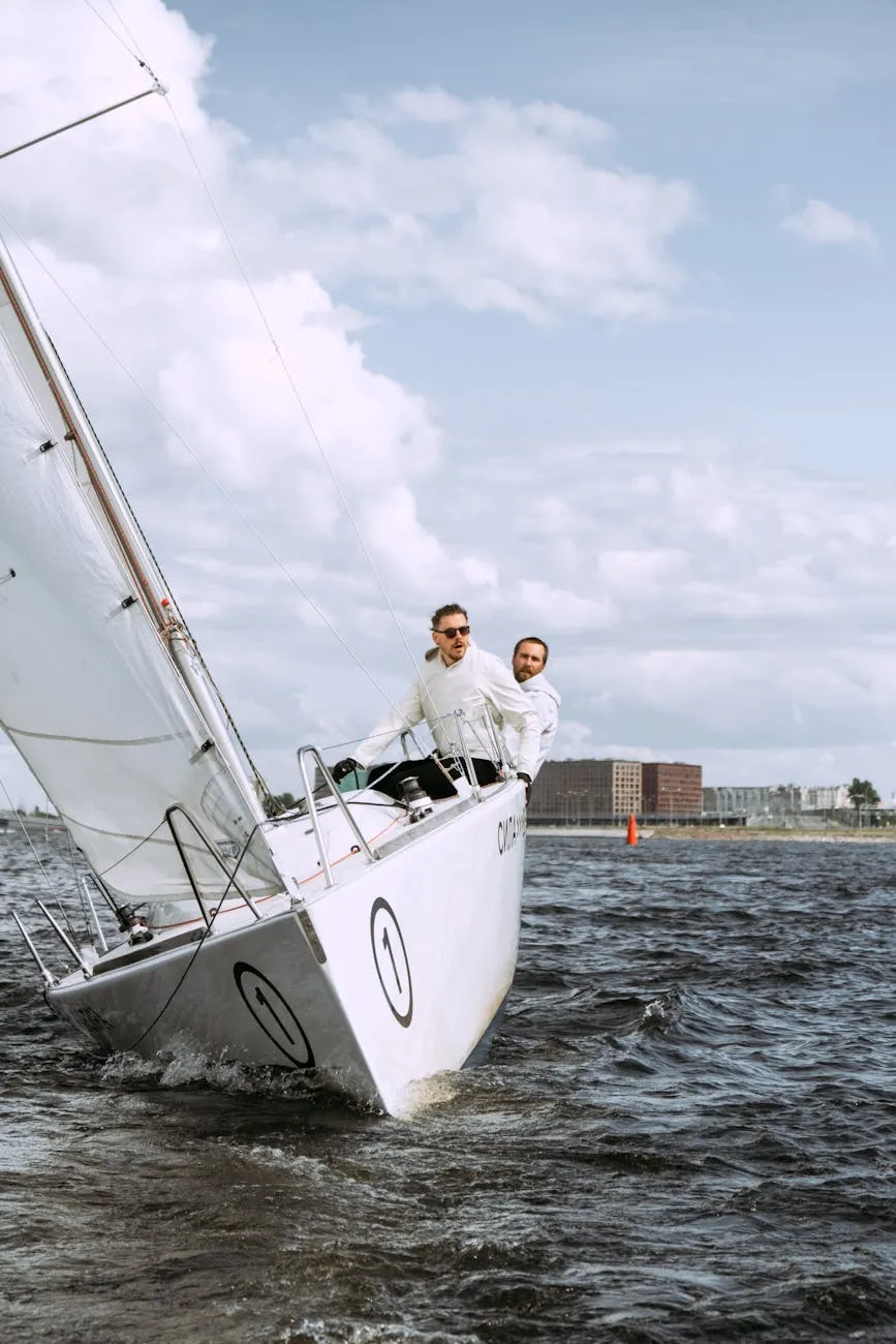 Yacht crew sailing