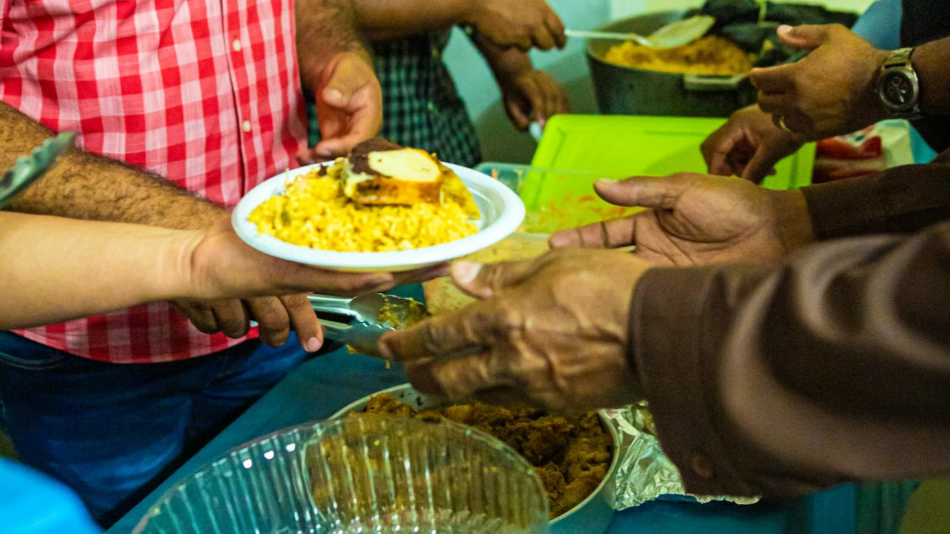 Community meal at church hall