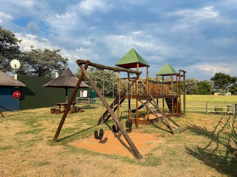 Climbing frame in playground setting