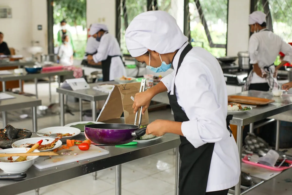 Students in cooking class