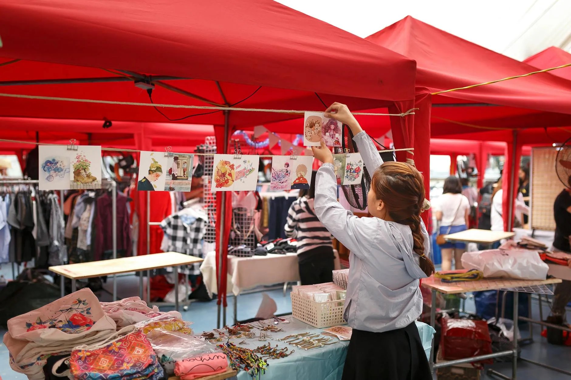 Community fundraising event with stalls