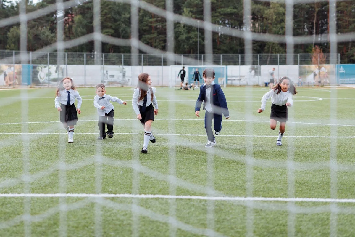 Students participating in PE activities