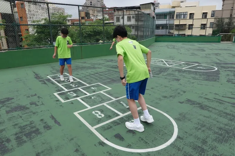 Children engaged in playground activities