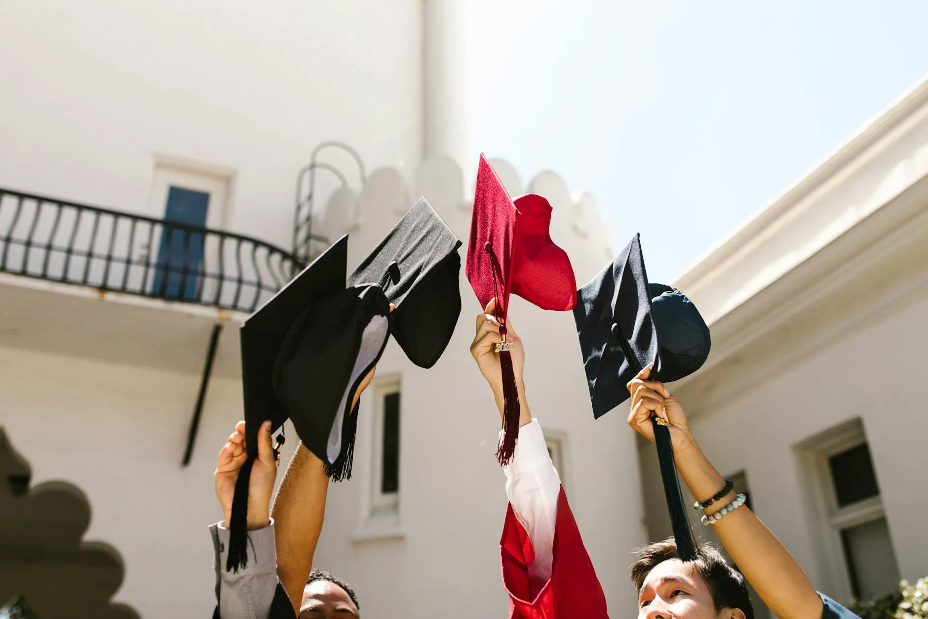 Students celebrating at graduation ceremony