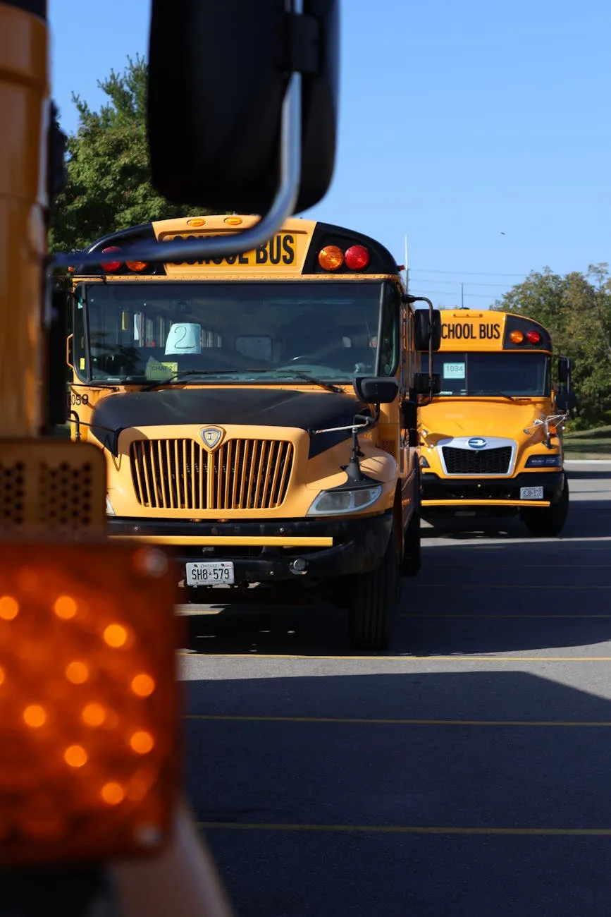 School buses ready for transport