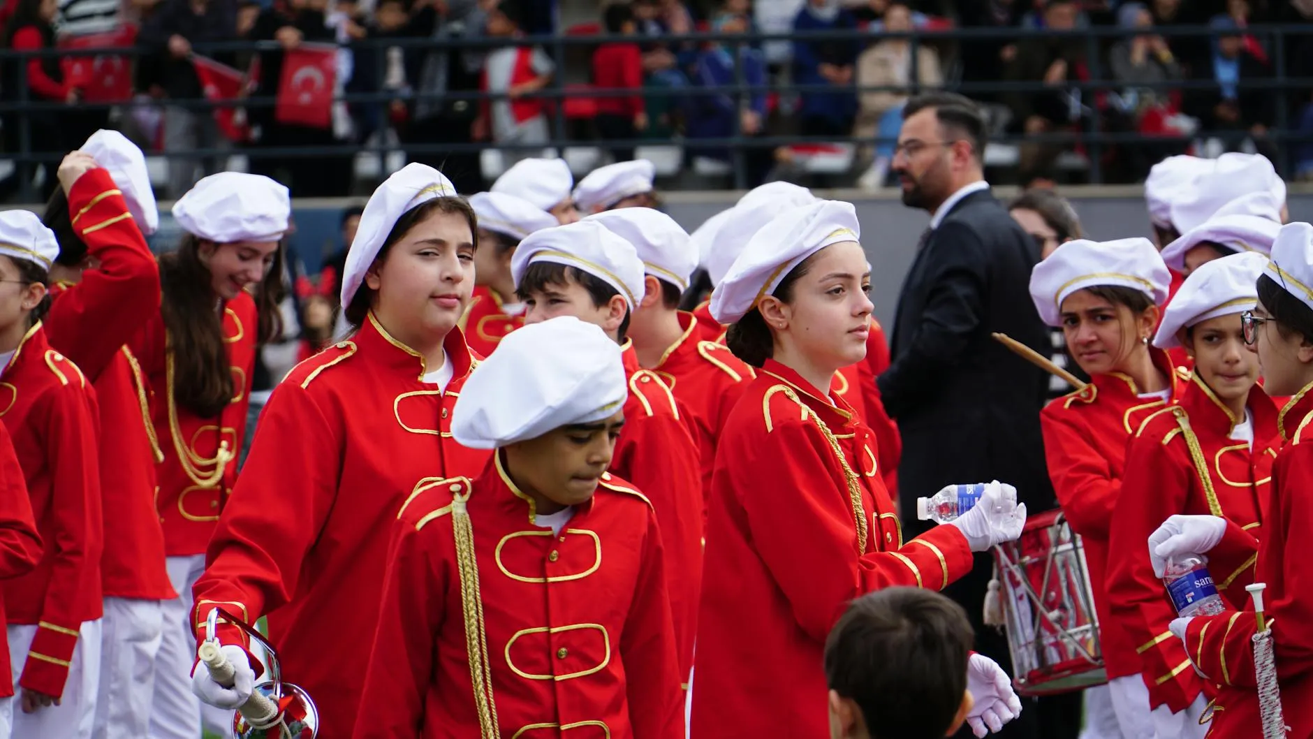 Students in parade formation