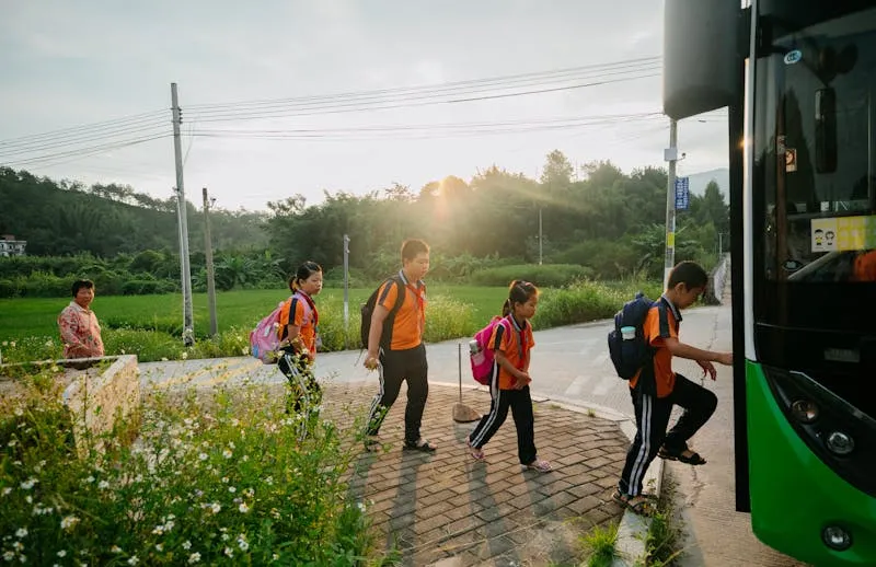 Students boarding school transport