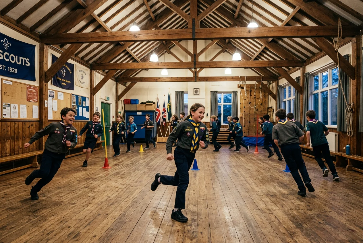 Scout hut indoor meeting space