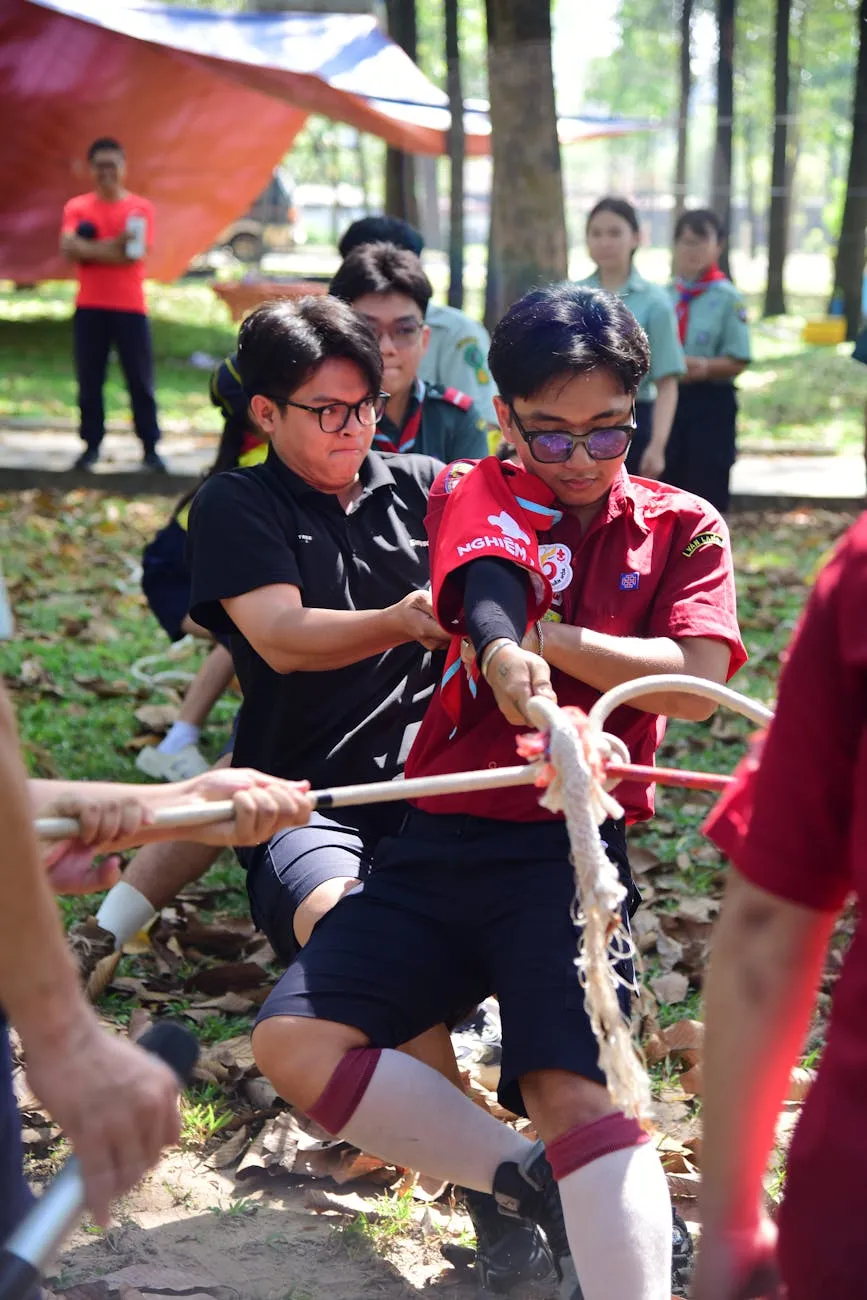 Team building activity with young people