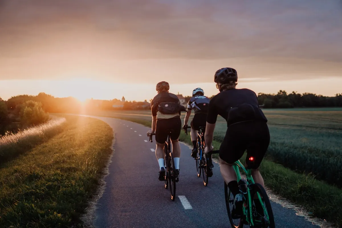 Cyclist on road