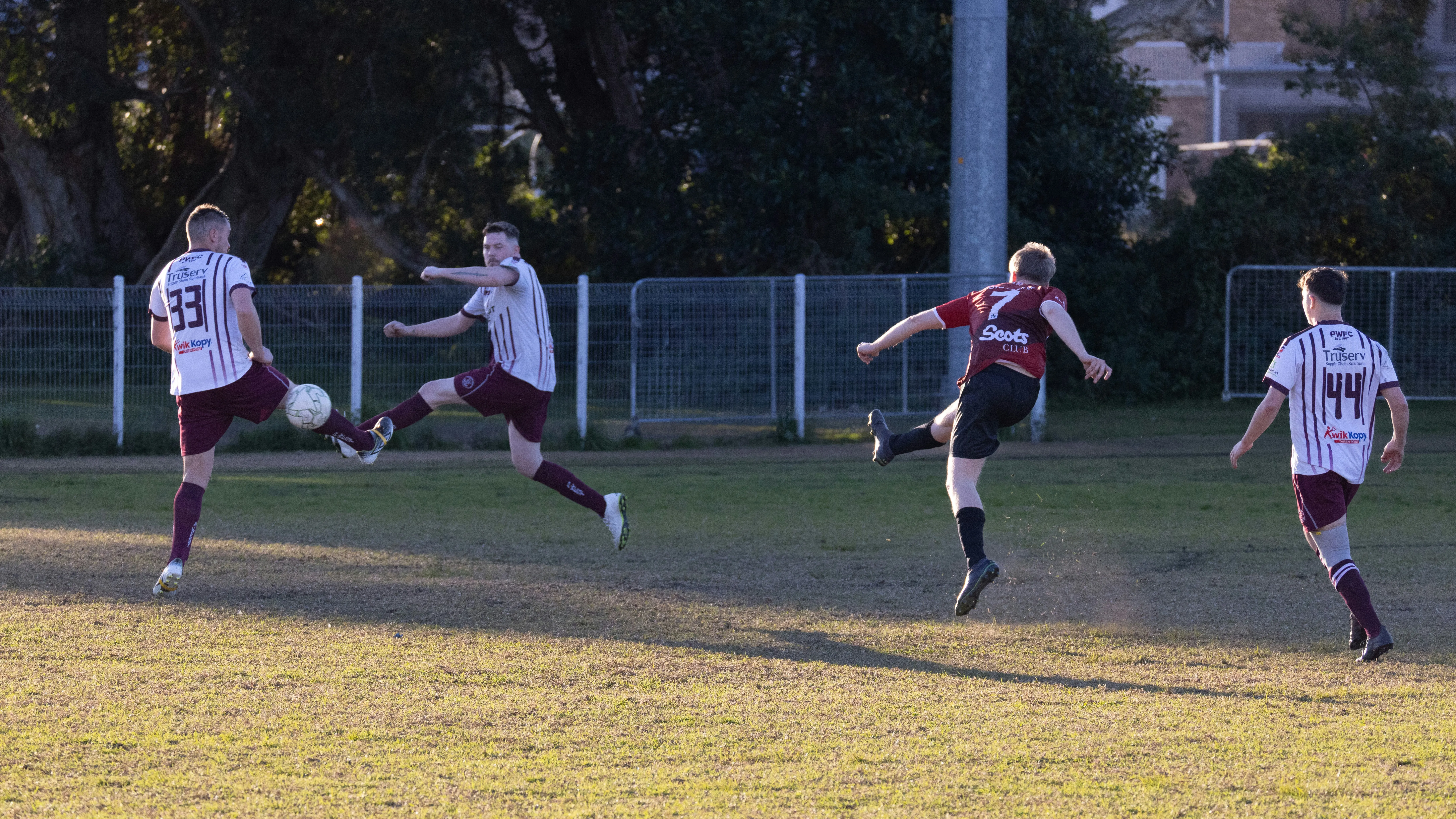 Football players training