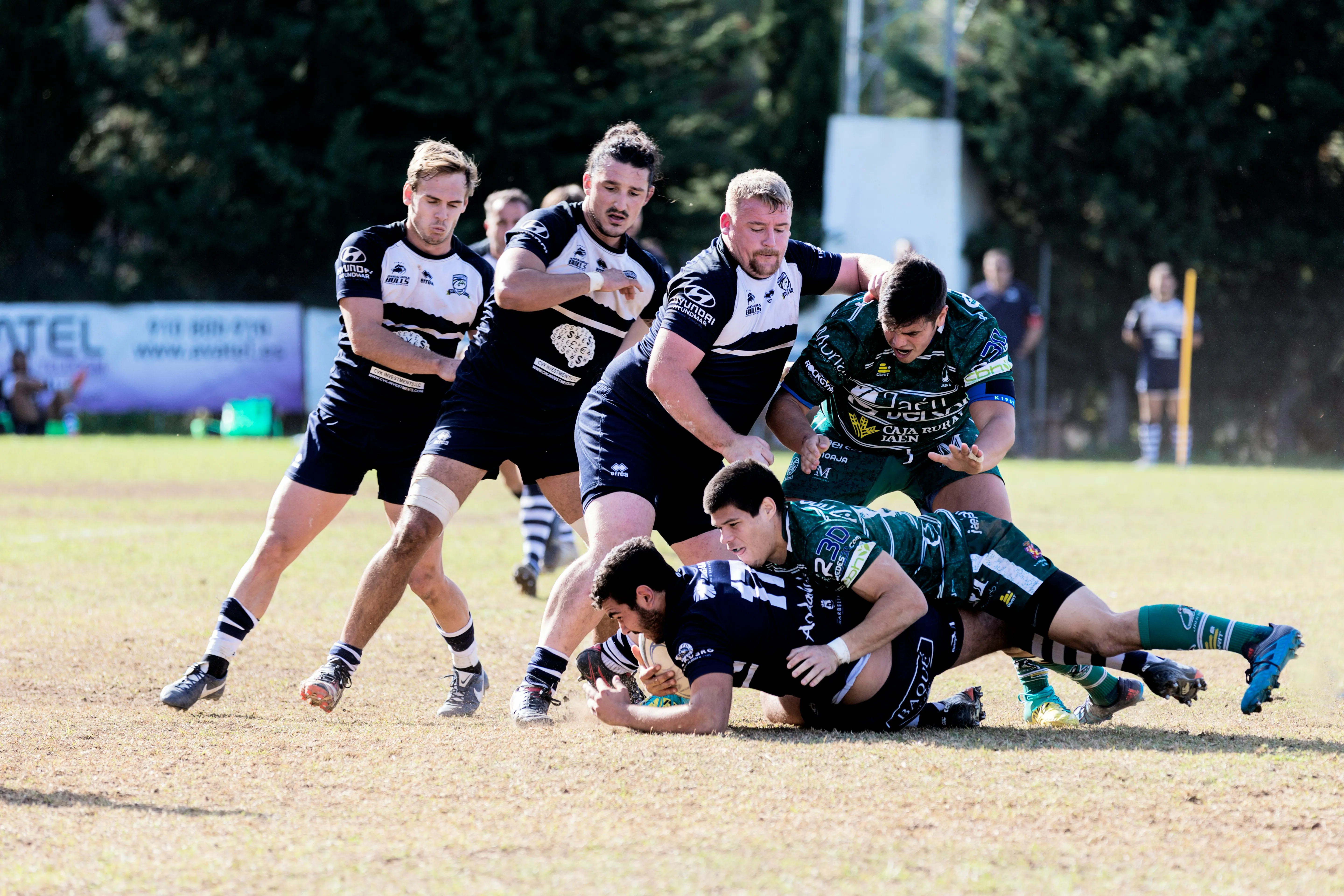 Rugby match action