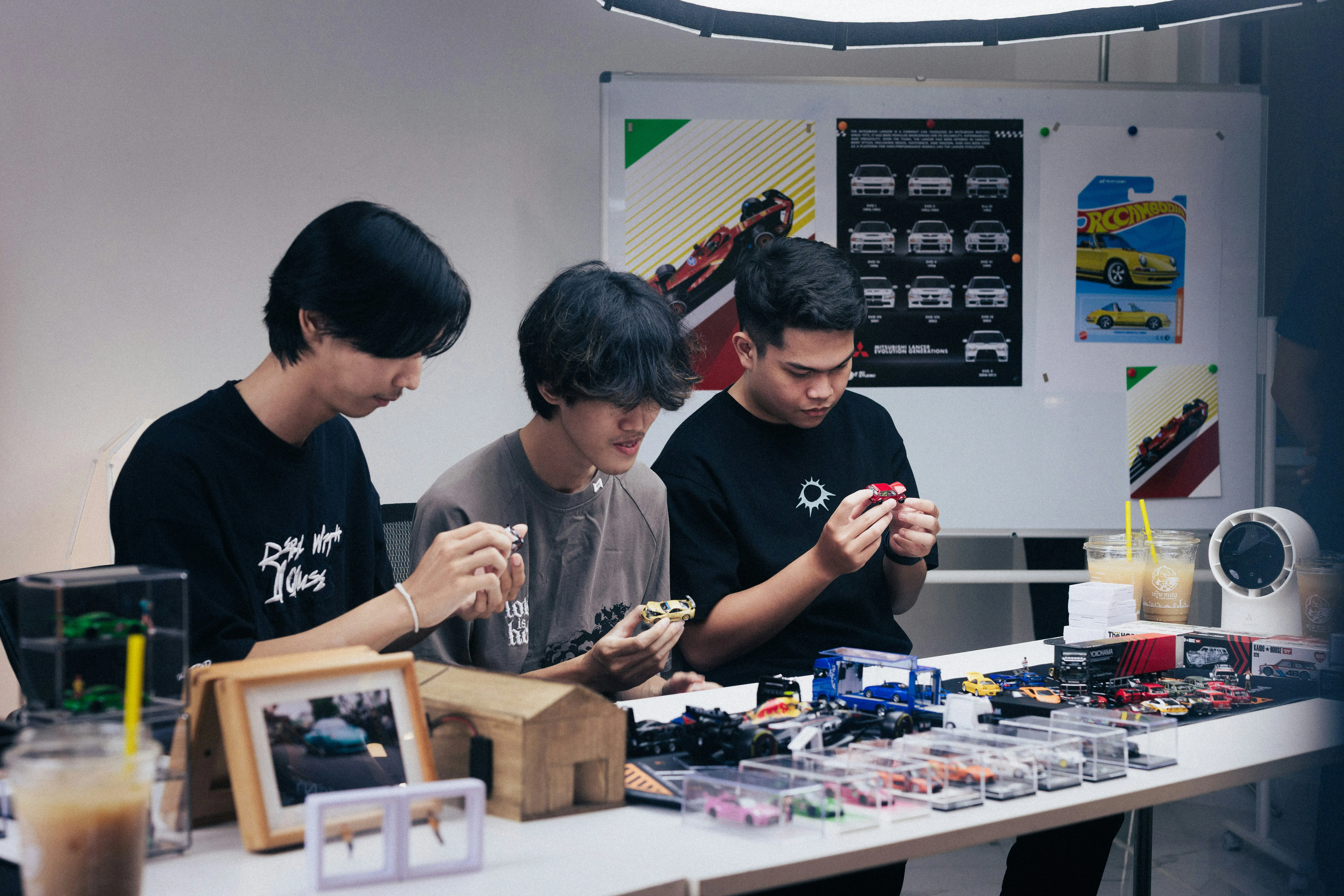 Young people working on mechanical project