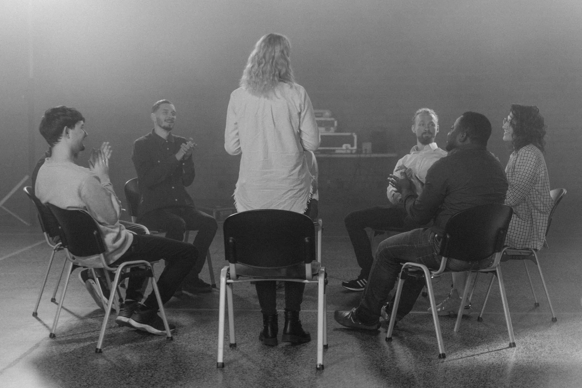 Young people in supportive group setting