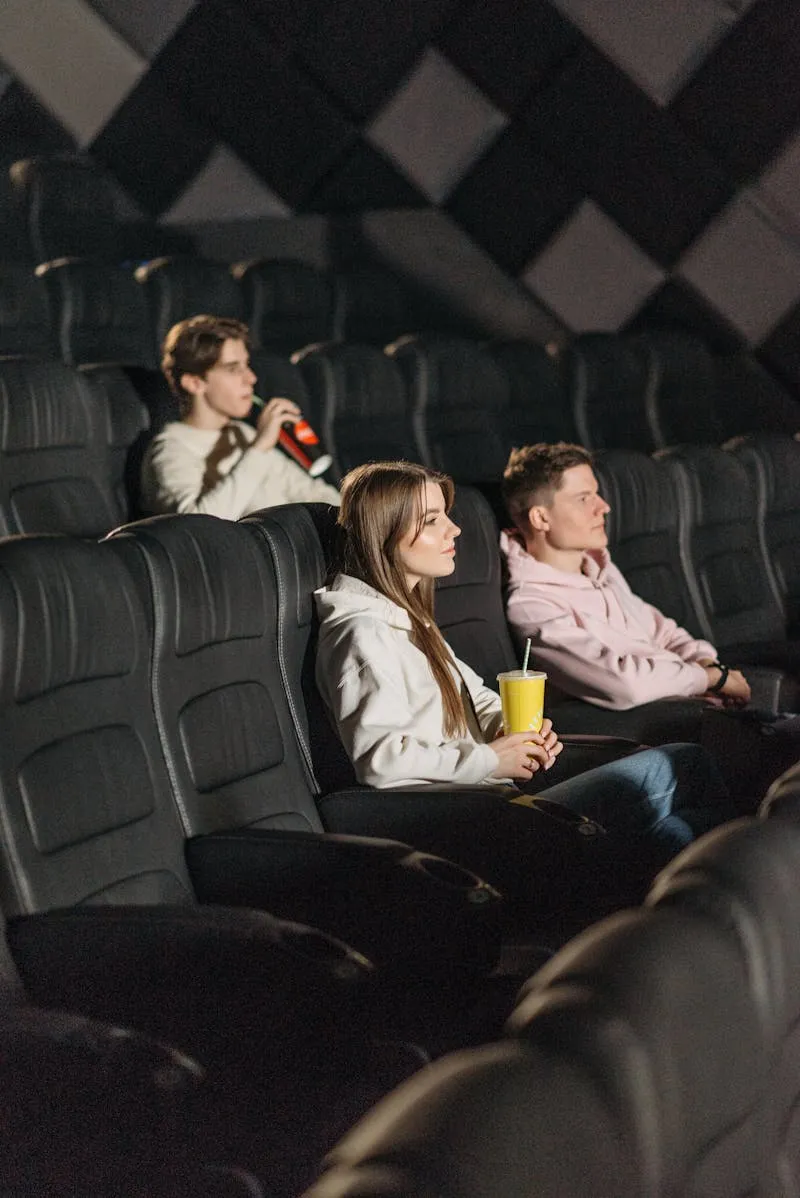 Friends watching film together