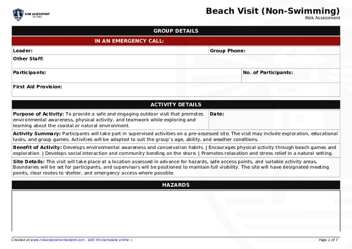 Preview of Beach Visit (Non-Swimming)