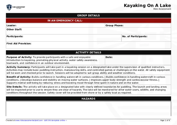 Preview of Kayaking on a Lake