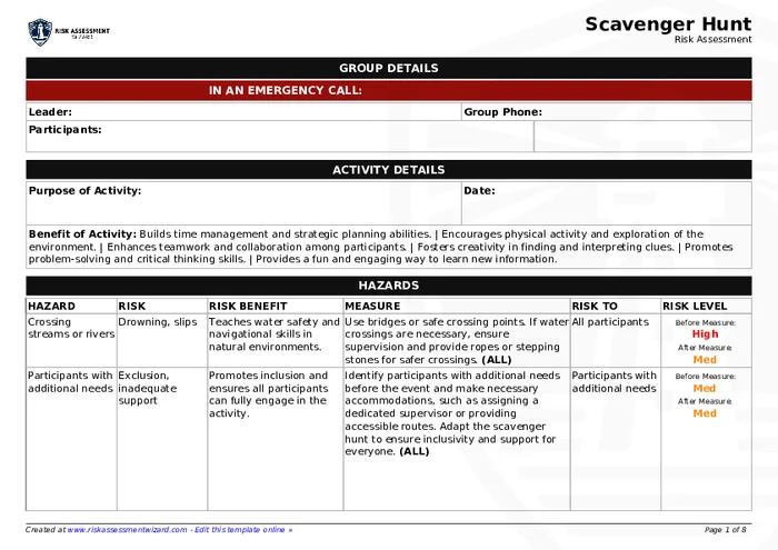Preview of Scavenger Hunt
