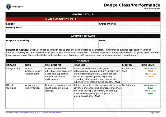 Preview of Dance Class/Performance
