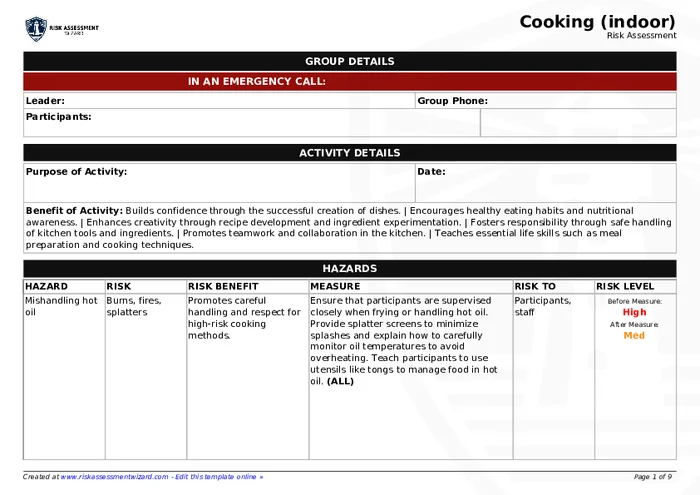 Preview of Cooking (indoor)