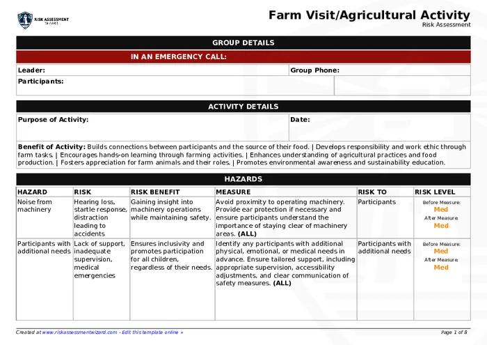 Preview of Farm Visit/Agricultural Activity