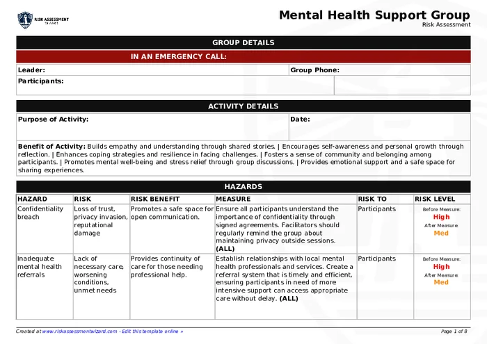 Preview of Mental Health Support Group