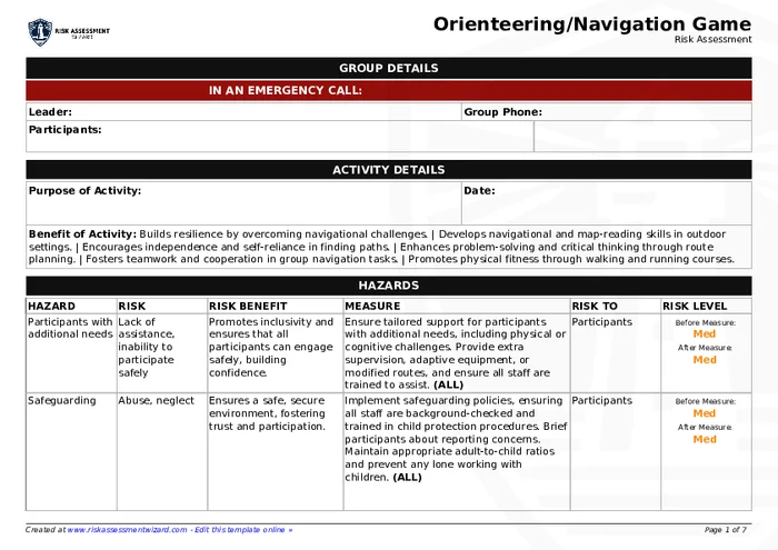 Preview of Orienteering/Navigation Game