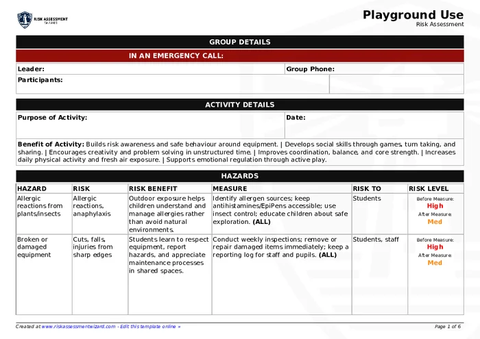 Preview of Playground Use