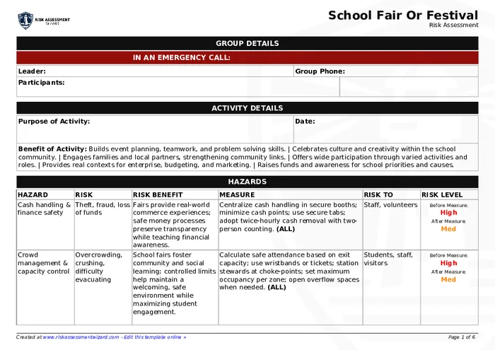 Preview of School Fair or Festival