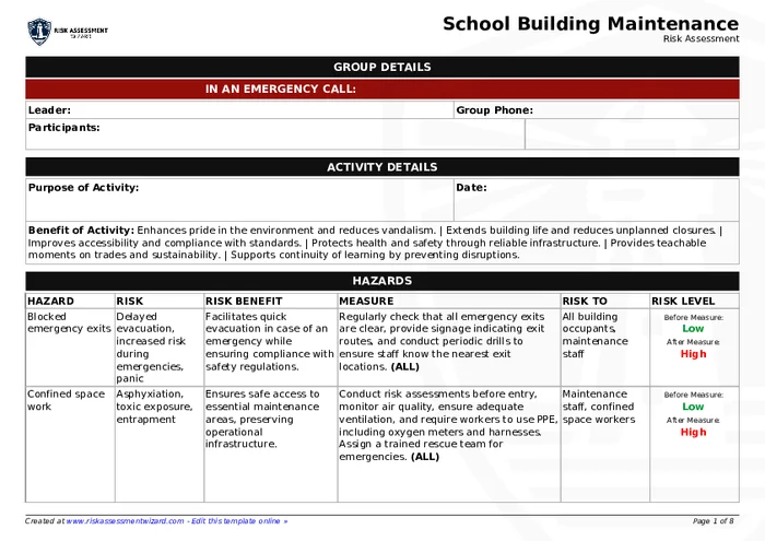 Preview of School Building Maintenance