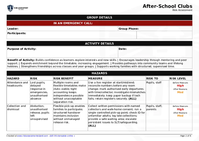 Preview of After-School Clubs