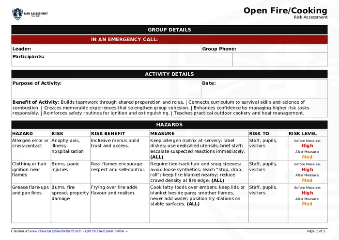 Preview of Open Fire/Cooking