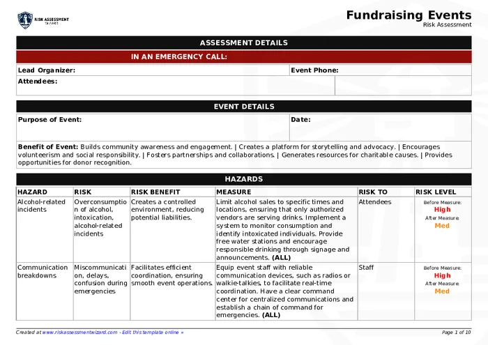 Preview of Fundraising Events