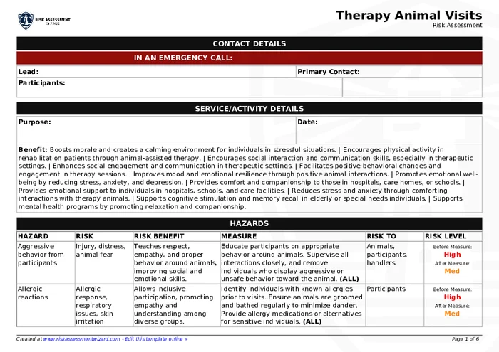 Preview of Therapy Animal Visits