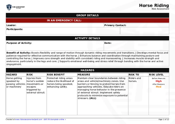 Horse Riding Risk Assessment Risk Assessment Wizard horse-riding-risk-assessment-risk-assessment-wizard