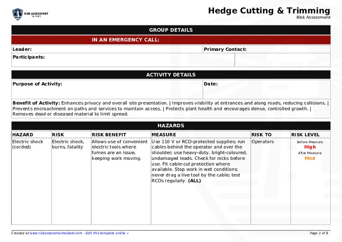 Preview of Hedge Cutting & Trimming