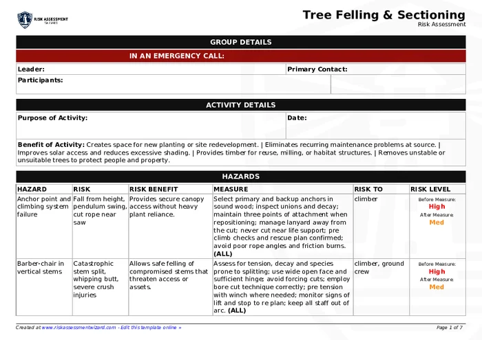 Preview of Tree Felling & Sectioning