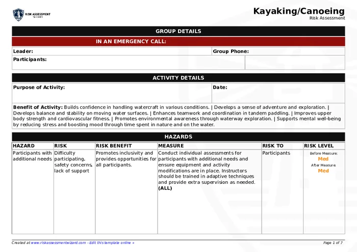 Preview of Kayaking/Canoeing