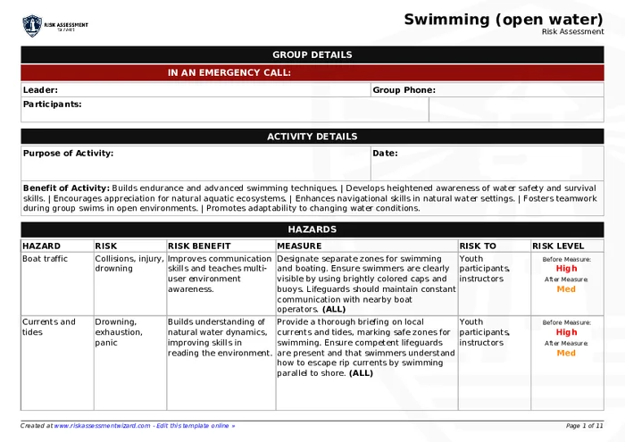 Preview of Swimming (open water)
